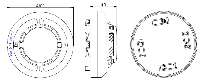 JTF-GOM-GSTN9813(Ex)火警探測器形狀表示圖