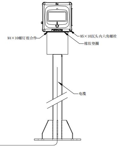 J-SAM-GST9116隔爆手動火警報警按鈕立柱裝配體例表示圖