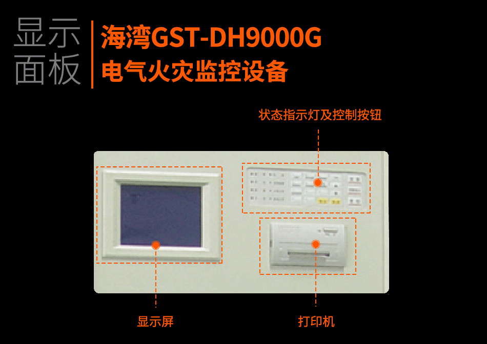GST-DH9000G電氣火警監控裝備顯現面板