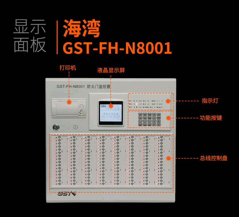 GST-FH-N8001防火門監控主機產物細節照片